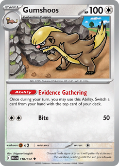 Gumshoos 110/132 Mega Evolution Pokémon card (Regular)