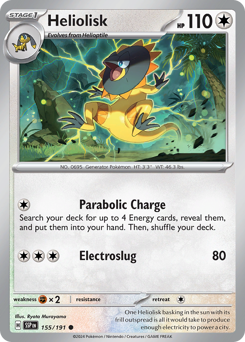 Heliolisk 155/191 Pokémon Surging Sparks card