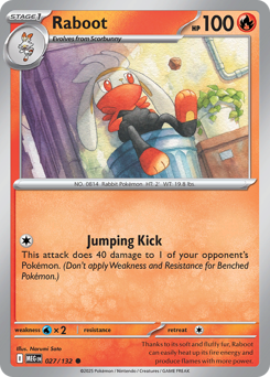 Raboot 027/132 Mega Evolution Pokémon card (Reverse Holo)