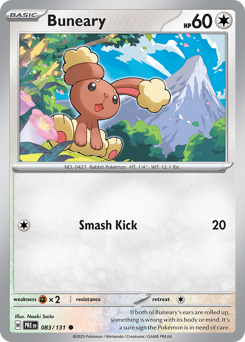 Buneary 083/131 Prismatic Evolutions Pokémon TCG Regular
