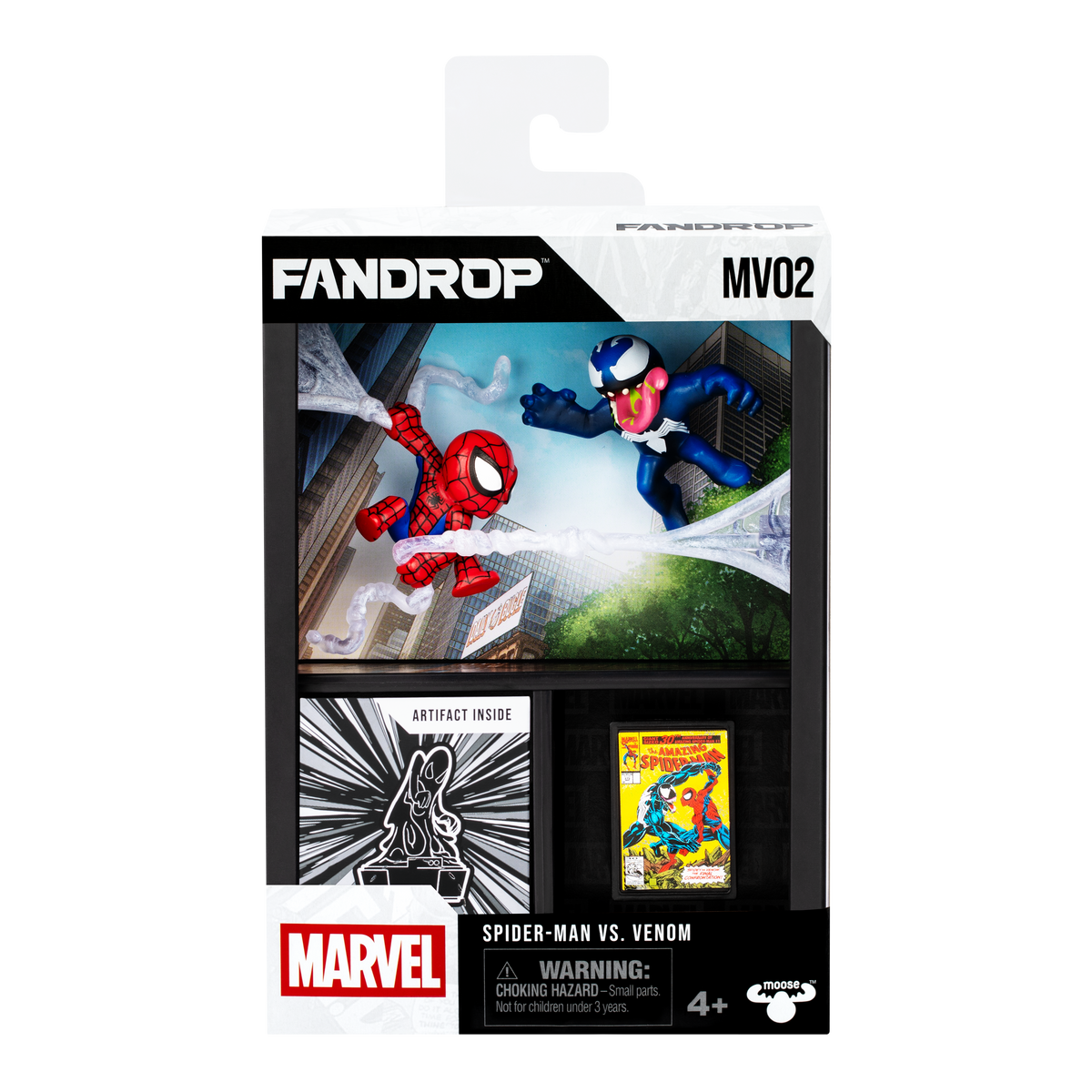 Moose Toys Marvel FANDROP MV02 Spider-Man vs Venom collectible boxed set