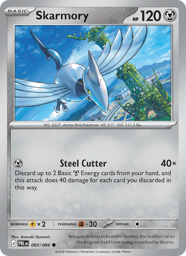 Skarmory 060/084 Pitch Black Pokémon card - Reverse Holo