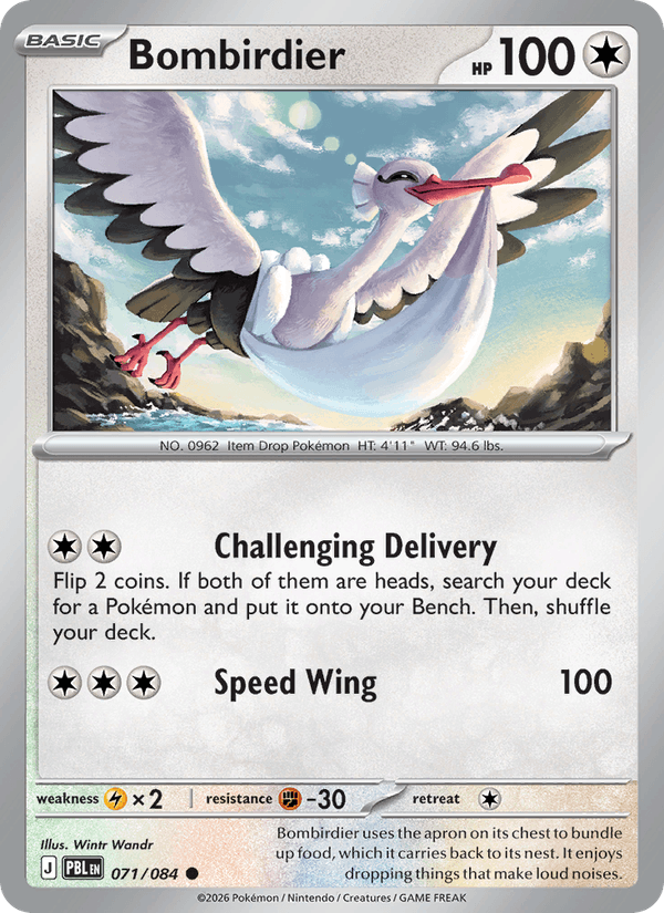 Bombirdier 071/084 Pitch Black Pokémon card - Reverse Holo