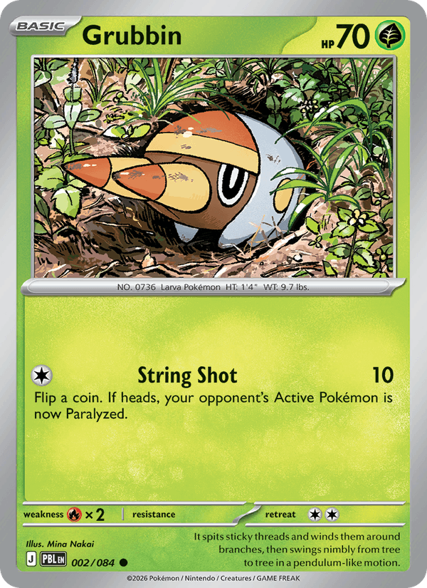 Grubbin 002/084 Pitch Black Pokémon card - Reverse Holo