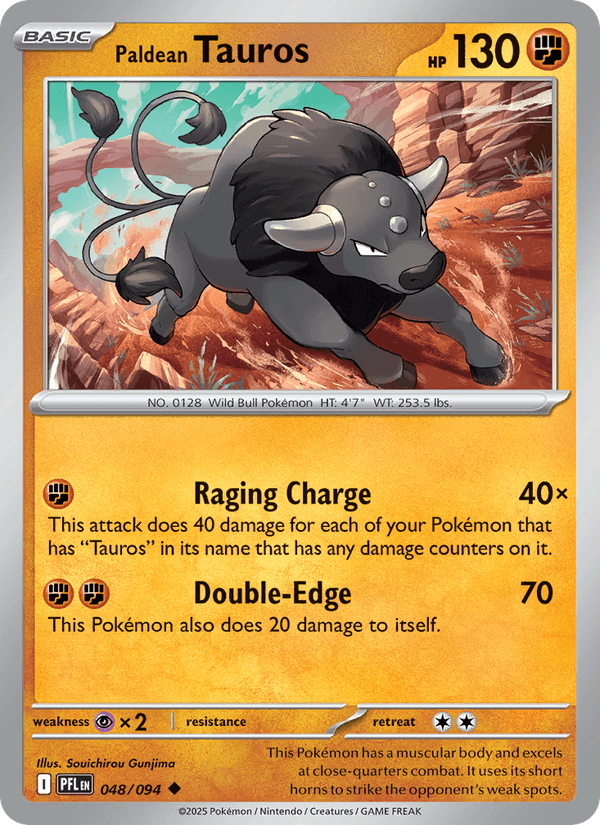 Paldean Tauros 048/094 Phantasmal Flames Pokémon TCG Regular