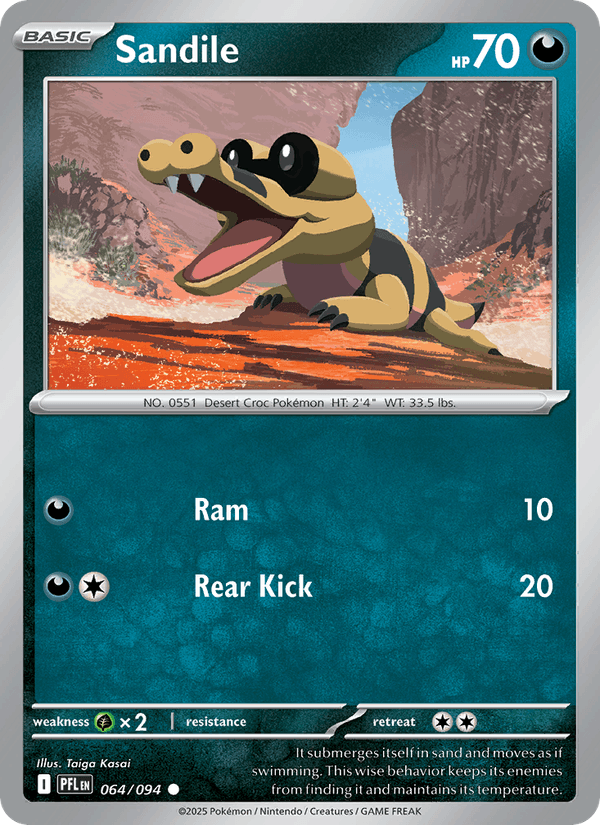 Sandile 064/094 Phantasmal Flames Pokémon TCG Regular