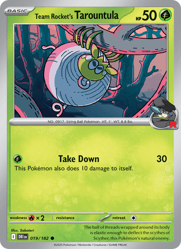Team Rocket's Tarountula 019/182 Destined Rivals Pokémon TCG Regular