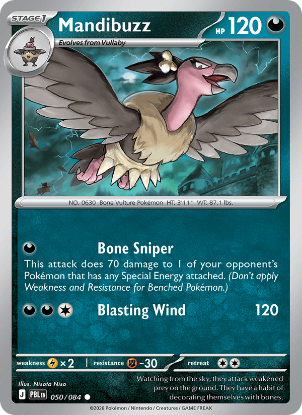 Mandibuzz 050/084 Pitch Black Pokémon card - Regular