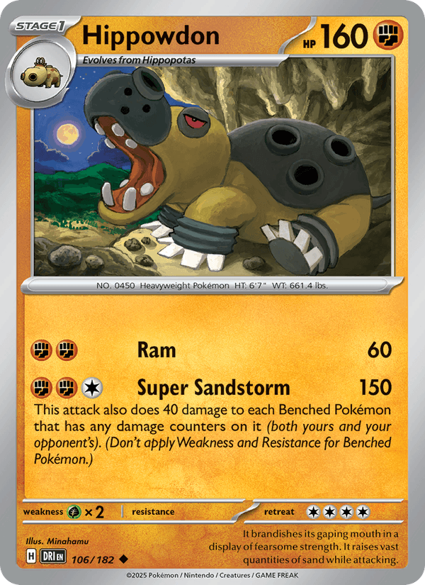 Hippowdon 106/182 Destined Rivals Pokémon TCG Regular