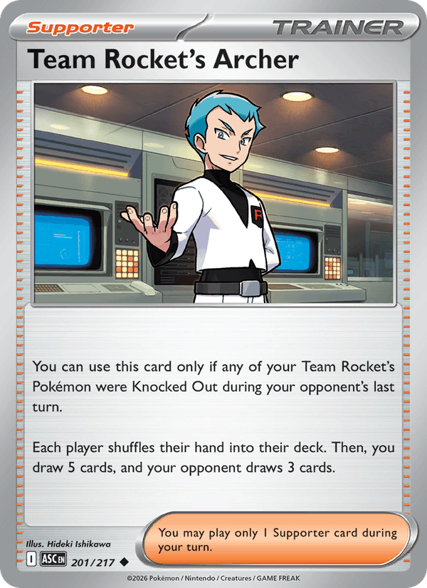 Team Rocket's Archer 201/217 Pokémon Ascended Heroes Regular