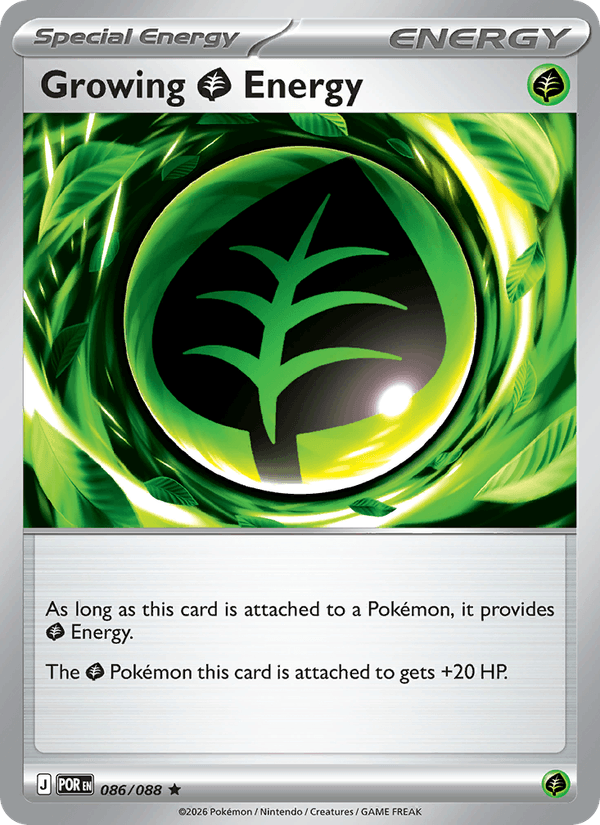 Growing Grass Energy 086/088 Pokémon Perfect Order – Holo