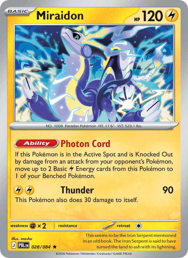 Miraidon 028/084 Pitch Black Pokémon card - Regular