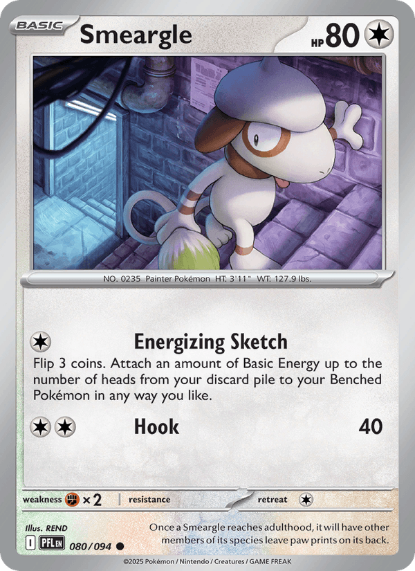 Smeargle 080/094 Phantasmal Flames Pokémon TCG Reverse Holo
