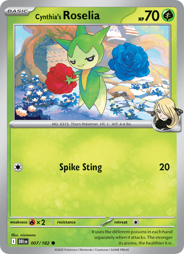 Cynthia's Roselia 007/182 Destined Rivals Pokémon TCG Regular
