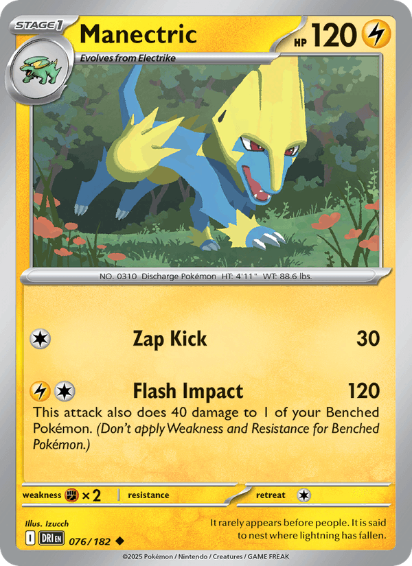 Manectric 076/182 Destined Rivals Pokémon TCG Reverse Holo