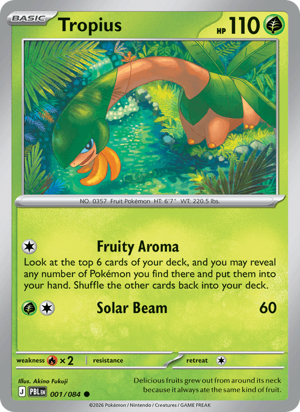Tropius 001/084 Pitch Black Pokémon card - Reverse Holo