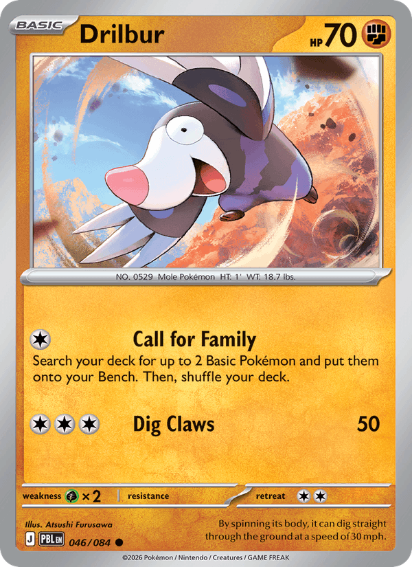 Drilbur 046/084 Pitch Black Pokémon card - Regular