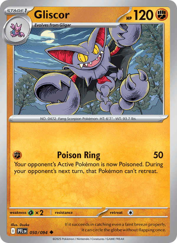 Gliscor 050/094 Phantasmal Flames Pokémon TCG Regular