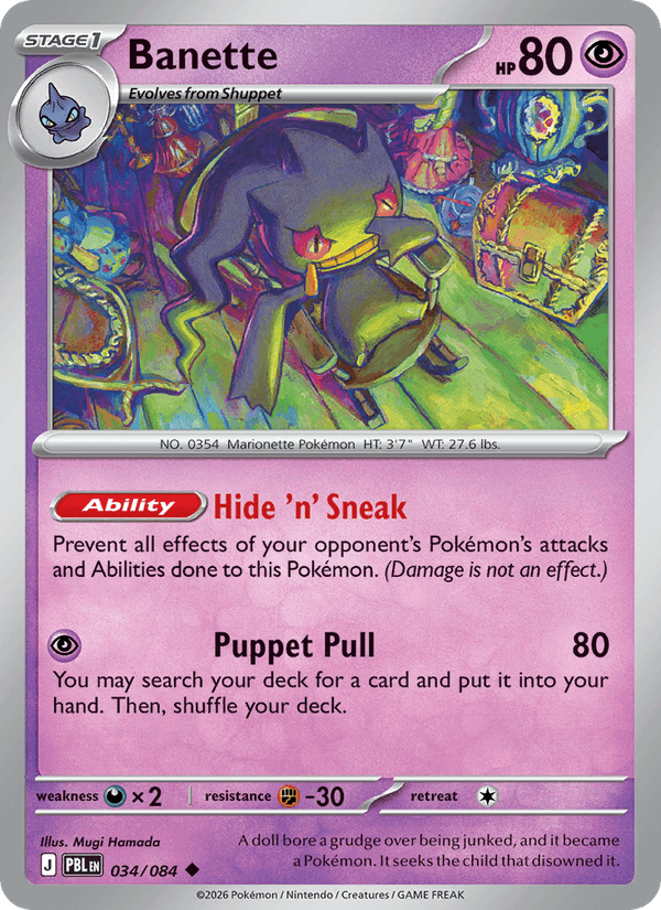 Banette 034/084 Pitch Black Pokémon card - Regular
