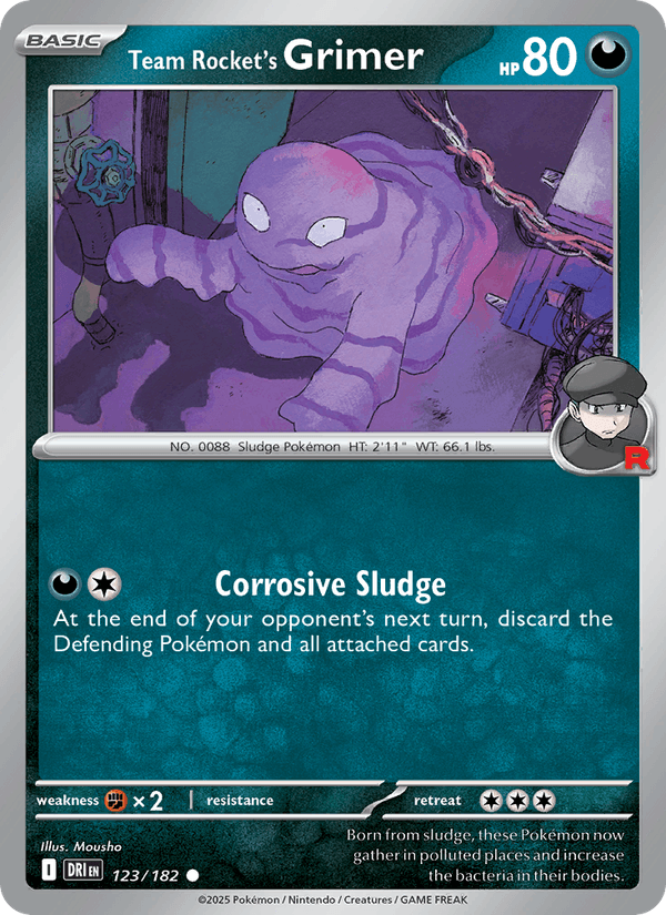 Team Rocket's Grimer 123/182 Destined Rivals Pokémon TCG Regular