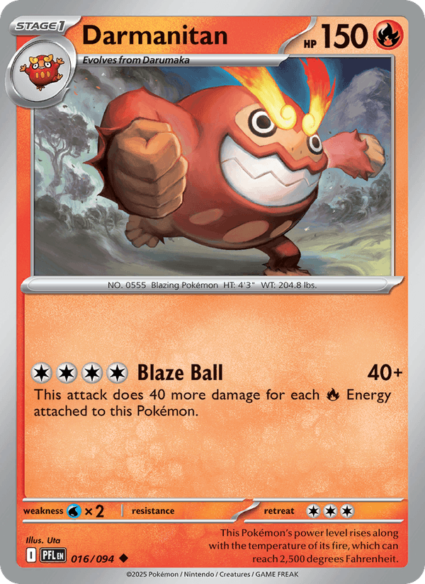 Darmanitan 016/094 Phantasmal Flames Pokémon TCG Regular