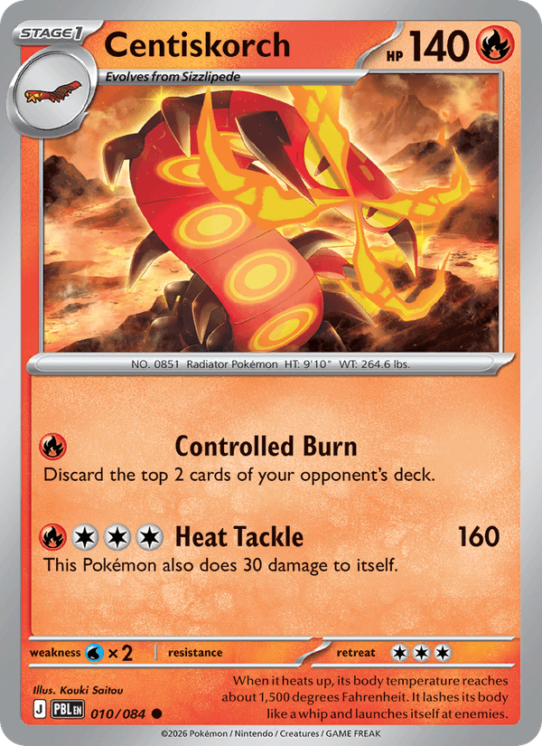 Centiskorch 010/084 Pitch Black Pokémon card - Regular