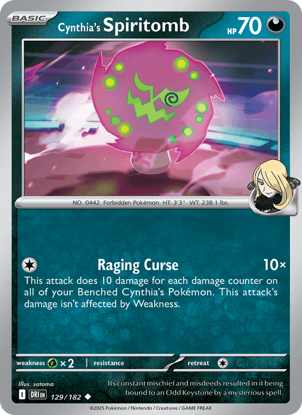 Cynthia's Spiritomb 129/182 Destined Rivals Pokémon TCG Regular