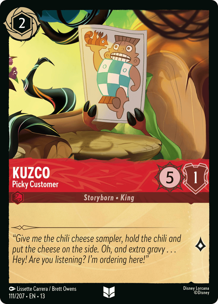 Kuzco - Picky Customer 111/207 — Disney Lorcana Attack of the Vine! English non-foil card front