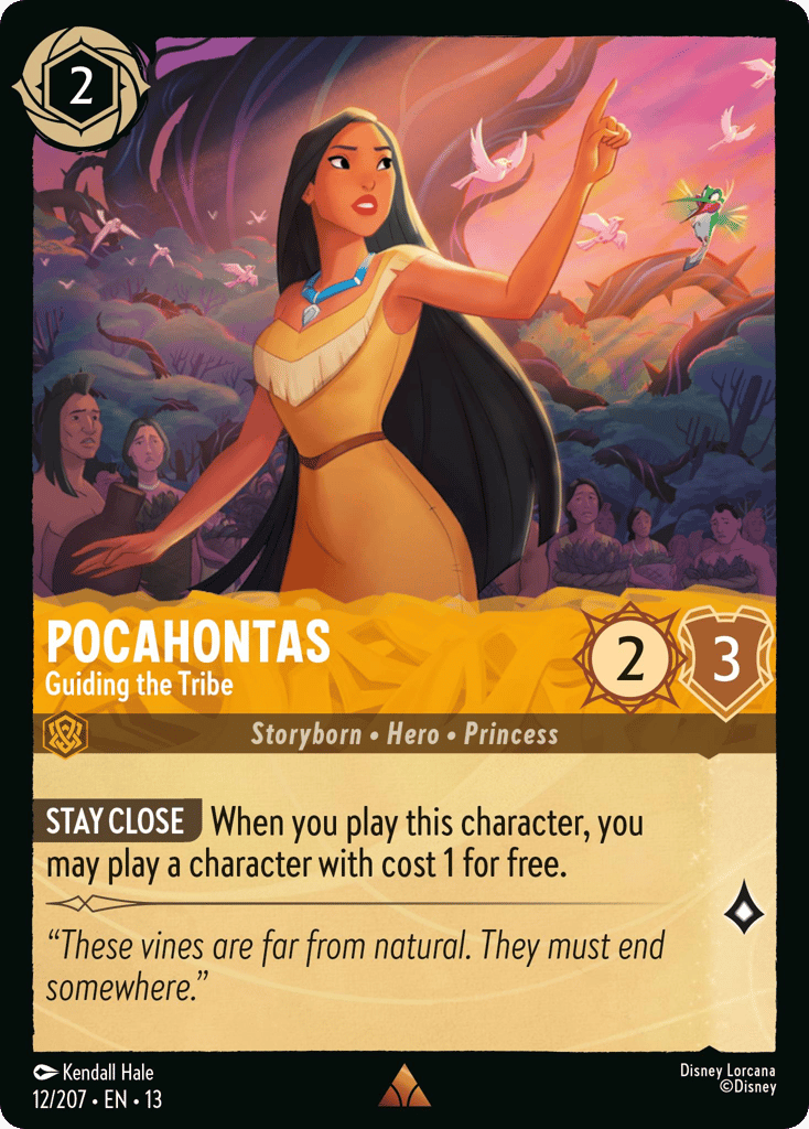 Pocahontas - Guiding the Tribe 012/207 — Disney Lorcana Attack of the Vine! English non-foil card front