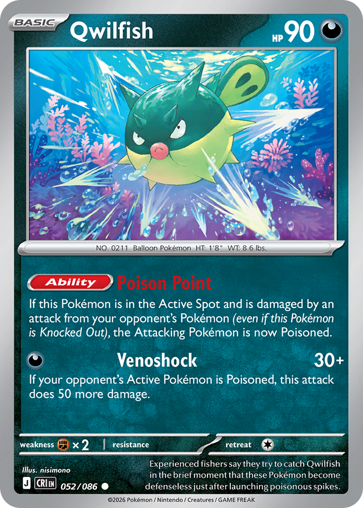 Qwilfish 052/086 – Pokémon Chaos Rising – Regular