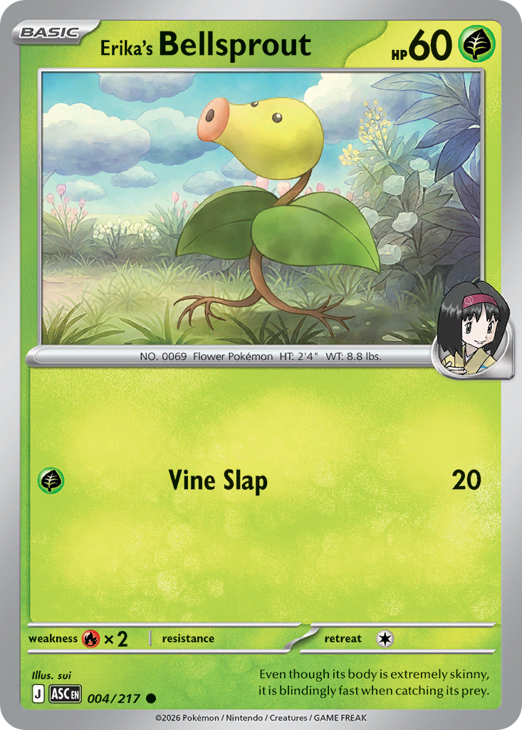 Erika's Bellsprout 004/217 - Pokemon Ascended Heroes Non-Holo - card front