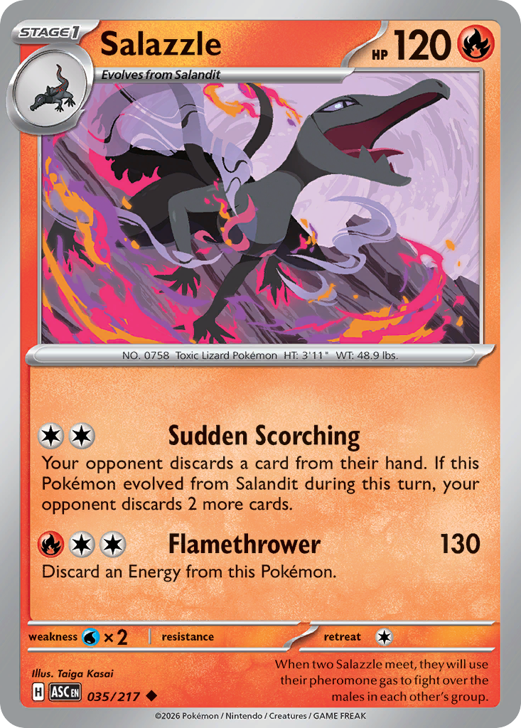 Salazzle 035/217 - Pokemon Ascended Heroes Non-Holo - card front