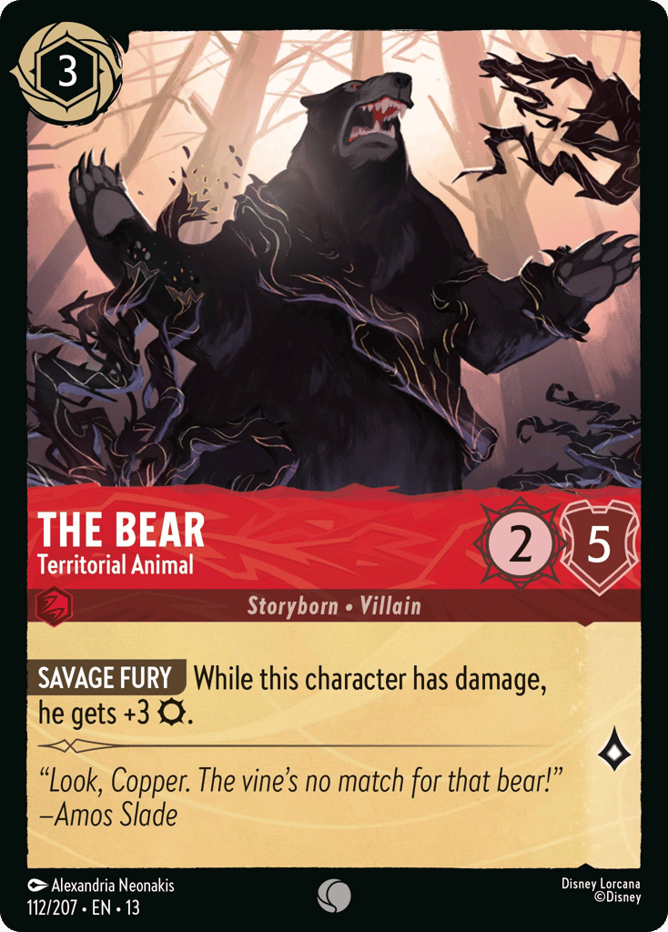 The Bear - Territorial Animal 112/207 — Disney Lorcana Attack of the Vine! English non-foil card front
