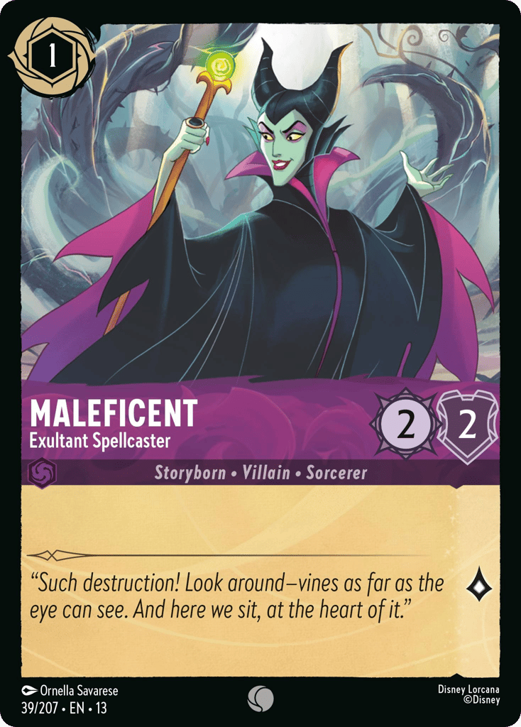 Maleficent - Exultant Spellcaster 039/207 — Disney Lorcana Attack of the Vine! English non-foil card front
