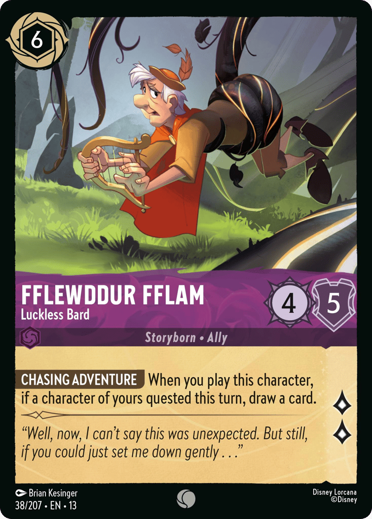 Fflewddur Fflam - Luckless Bard 038/207 — Disney Lorcana Attack of the Vine! non-foil English card
