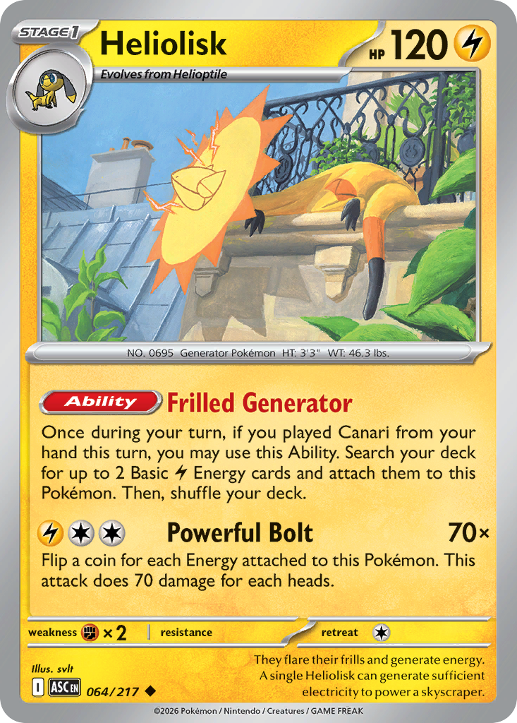 Heliolisk 064/217 - Pokemon Ascended Heroes Non-Holo - card front