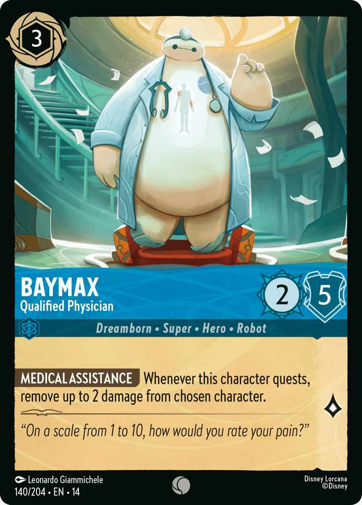 Baymax - Qualified Physician 140/204 – Disney Lorcana Hyperia City – Non-Foil card artwork
