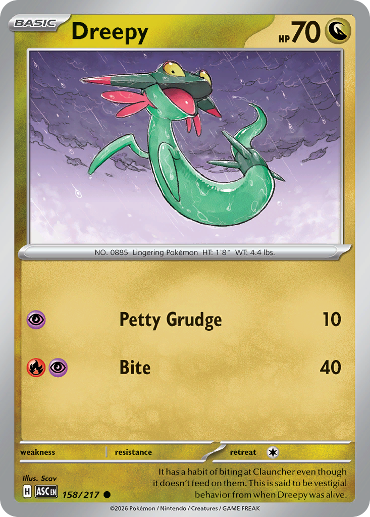 Dreepy 158/217 - Pokemon Ascended Heroes Non-Holo - card front