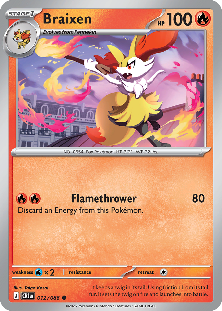 Braixen 012/086 – Pokémon Chaos Rising – Regular