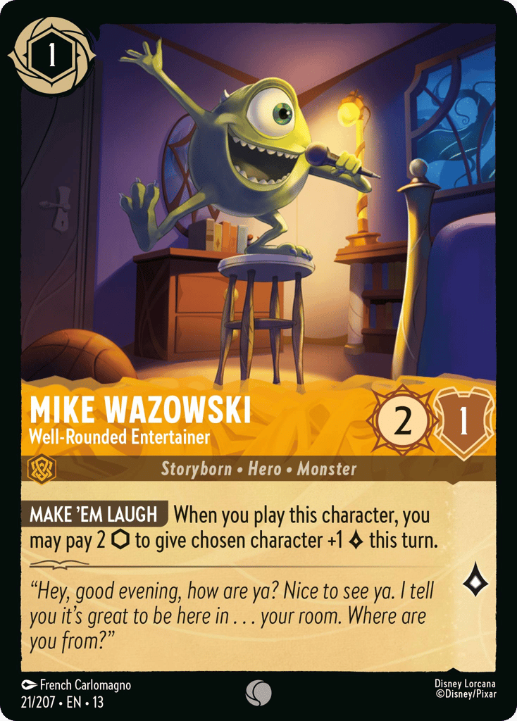 Mike Wazowski - Well-Rounded Entertainer 021/207 — Disney Lorcana Attack of the Vine! English non-foil card front