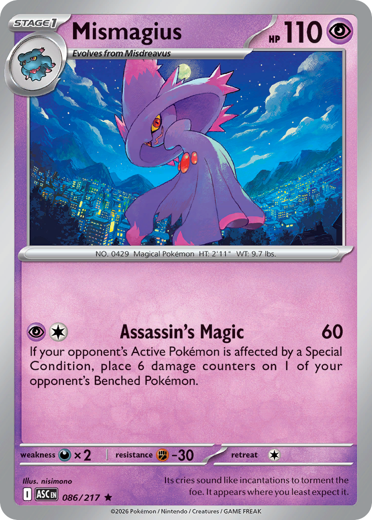 Mismagius 086/217 - Pokemon Ascended Heroes Holo - card front