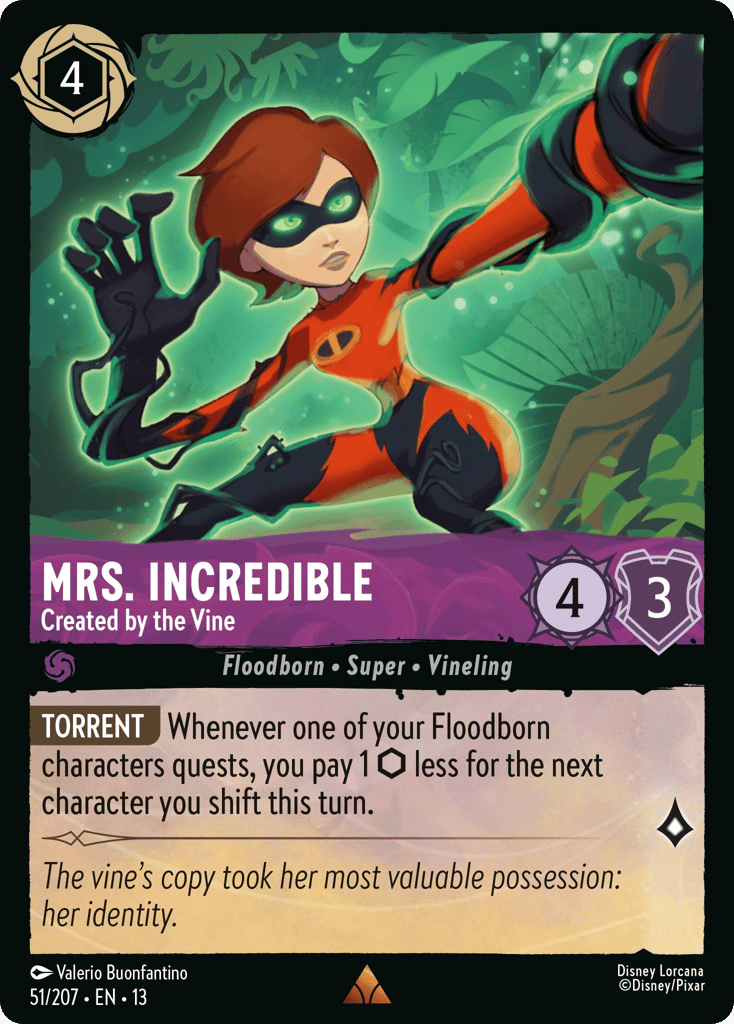 Mrs. Incredible - Created by the Vine 051/207 — Disney Lorcana Attack of the Vine! English non-foil card front