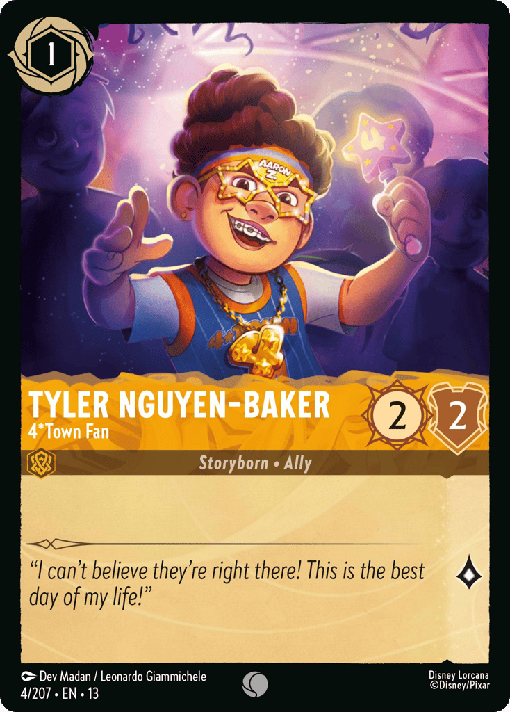 Tyler Nguyen-Baker - 4*Town Fan 004/207 — Disney Lorcana Attack of the Vine! non-foil English card