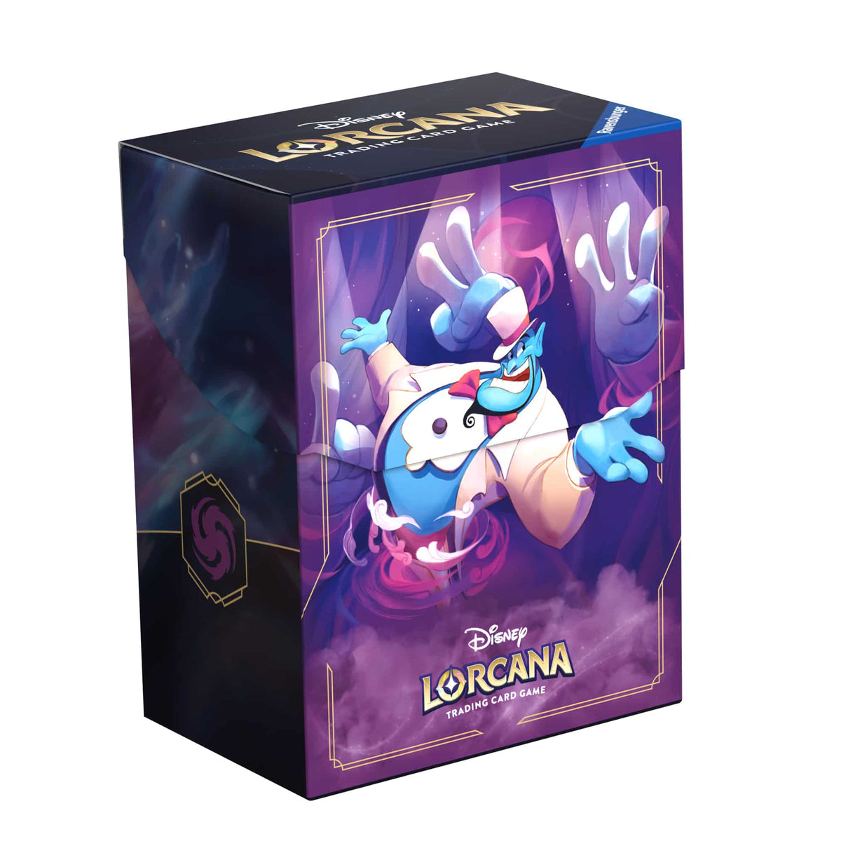 Official Disney Lorcana Genie deck box featuring blue Genie with purple background