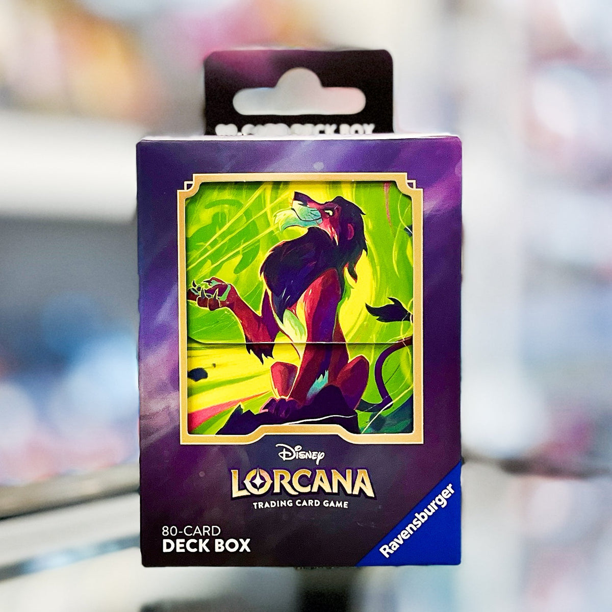 Disney Lorcana official Scar Vengeful Lion Shimmering Skies 80-card deck box