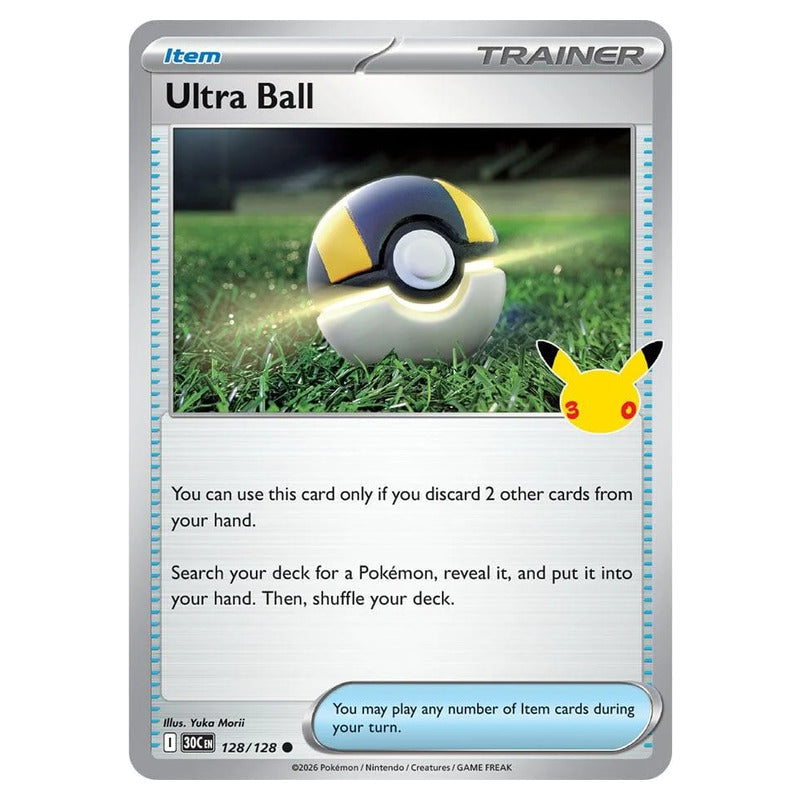Ultra Ball 128/128 – Pokémon 30th Celebration card artwork