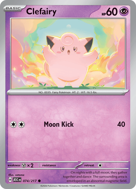Clefairy 074/217 – Pokémon Ascended Heroes card artwork