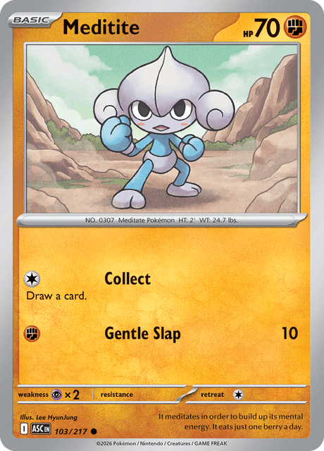 Meditite 103/217 – Pokémon Ascended Heroes card artwork