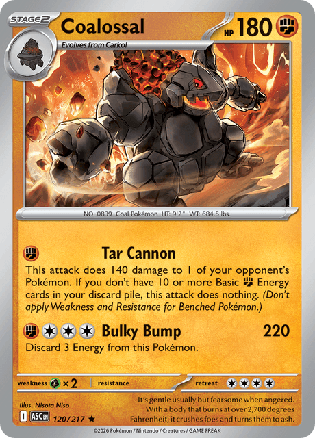 Coalossal 120/217 – Pokémon Ascended Heroes card artwork