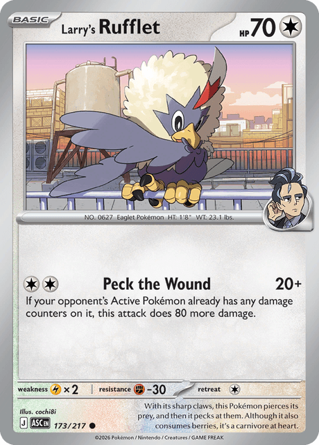 Larry's Rufflet 173/217 – Pokémon Ascended Heroes card artwork